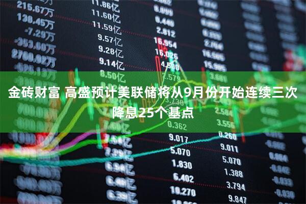 金砖财富 高盛预计美联储将从9月份开始连续三次降息25个基点